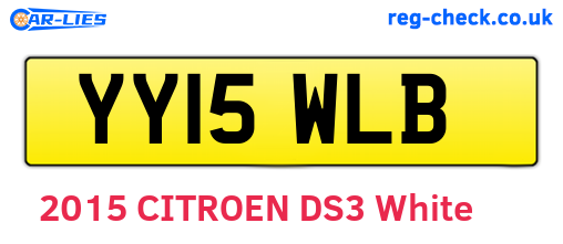 YY15WLB are the vehicle registration plates.