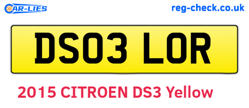 DS03LOR are the vehicle registration plates.