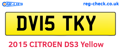 DV15TKY are the vehicle registration plates.