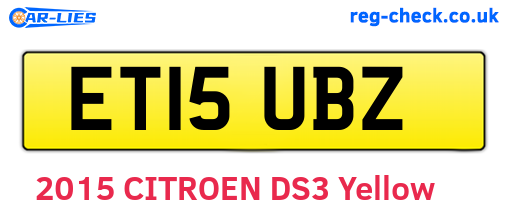 ET15UBZ are the vehicle registration plates.