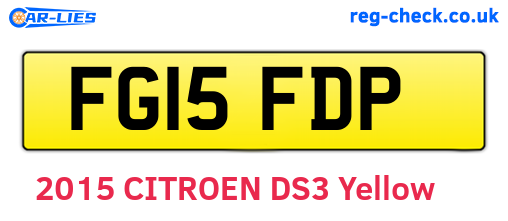 FG15FDP are the vehicle registration plates.