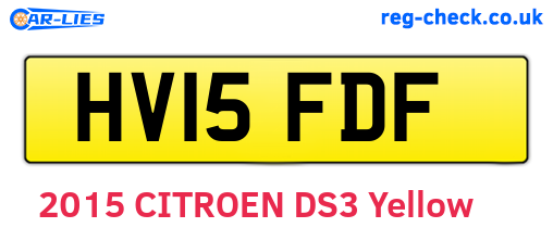 HV15FDF are the vehicle registration plates.