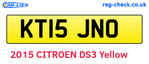 KT15JNO are the vehicle registration plates.