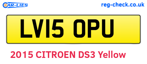LV15OPU are the vehicle registration plates.