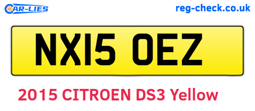 NX15OEZ are the vehicle registration plates.