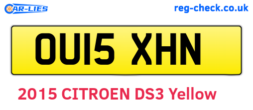 OU15XHN are the vehicle registration plates.