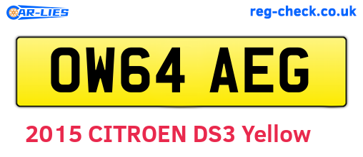 OW64AEG are the vehicle registration plates.