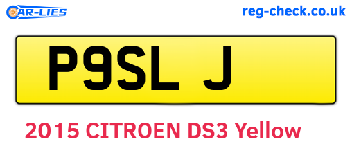 P9SLJ are the vehicle registration plates.