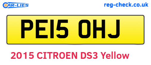 PE15OHJ are the vehicle registration plates.