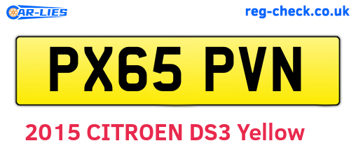PX65PVN are the vehicle registration plates.