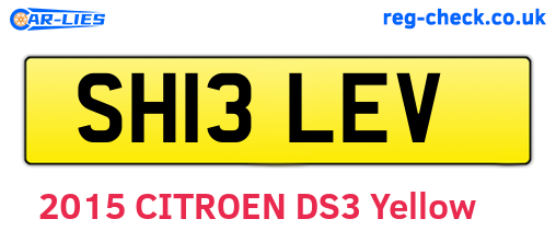 SH13LEV are the vehicle registration plates.