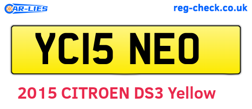 YC15NEO are the vehicle registration plates.