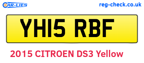 YH15RBF are the vehicle registration plates.