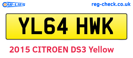 YL64HWK are the vehicle registration plates.