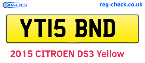 YT15BND are the vehicle registration plates.