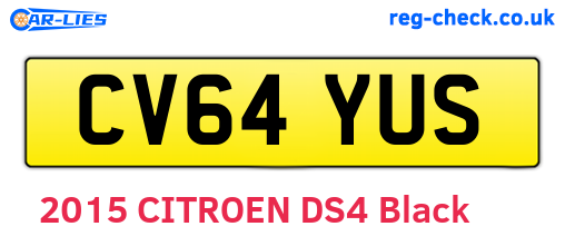CV64YUS are the vehicle registration plates.