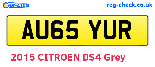 AU65YUR are the vehicle registration plates.