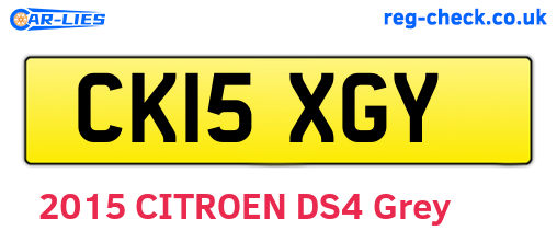 CK15XGY are the vehicle registration plates.