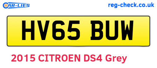 HV65BUW are the vehicle registration plates.