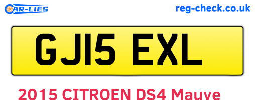 GJ15EXL are the vehicle registration plates.