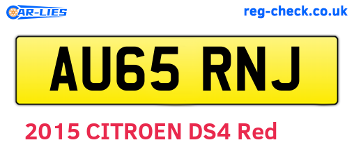 AU65RNJ are the vehicle registration plates.