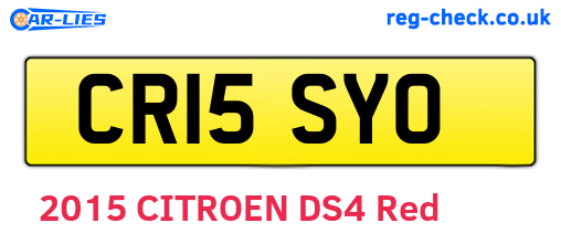 CR15SYO are the vehicle registration plates.