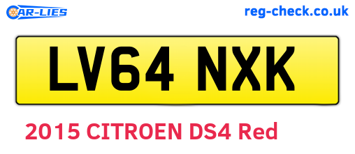 LV64NXK are the vehicle registration plates.