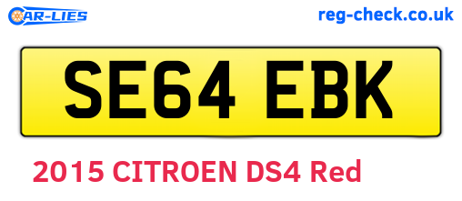 SE64EBK are the vehicle registration plates.