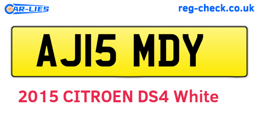 AJ15MDY are the vehicle registration plates.