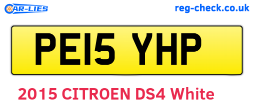PE15YHP are the vehicle registration plates.