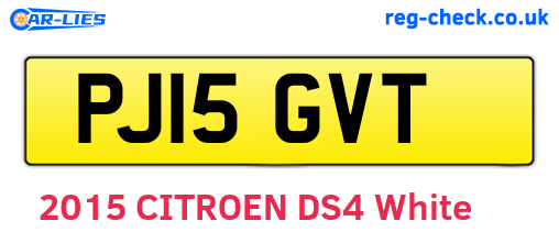 PJ15GVT are the vehicle registration plates.