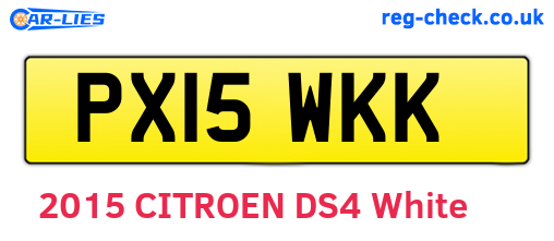 PX15WKK are the vehicle registration plates.