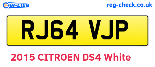 RJ64VJP are the vehicle registration plates.