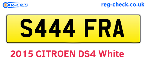 S444FRA are the vehicle registration plates.