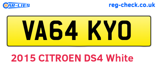 VA64KYO are the vehicle registration plates.
