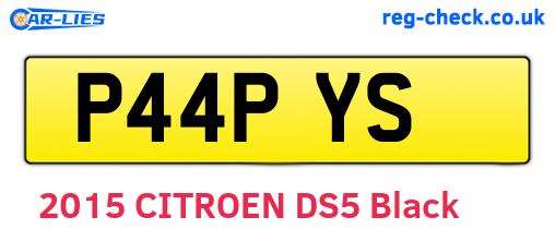 P44PYS are the vehicle registration plates.