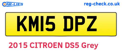 KM15DPZ are the vehicle registration plates.
