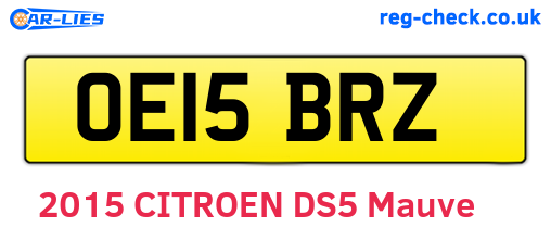 OE15BRZ are the vehicle registration plates.