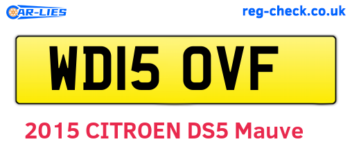WD15OVF are the vehicle registration plates.