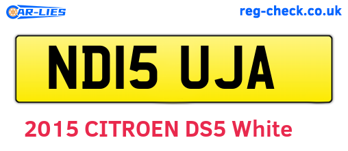 ND15UJA are the vehicle registration plates.