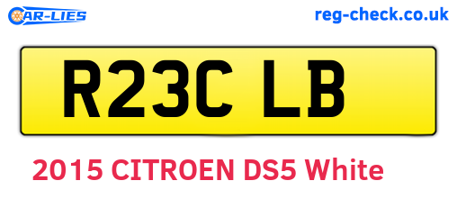 R23CLB are the vehicle registration plates.