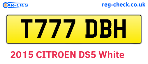 T777DBH are the vehicle registration plates.