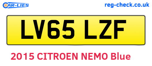 LV65LZF are the vehicle registration plates.