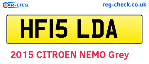 HF15LDA are the vehicle registration plates.