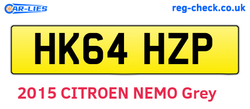 HK64HZP are the vehicle registration plates.
