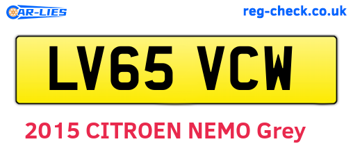 LV65VCW are the vehicle registration plates.