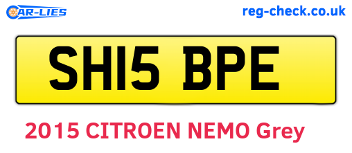 SH15BPE are the vehicle registration plates.