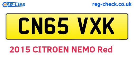 CN65VXK are the vehicle registration plates.