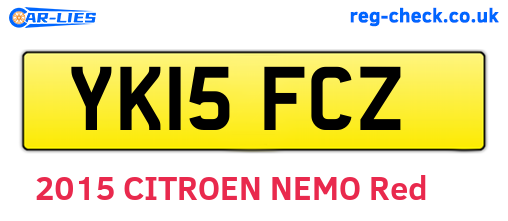 YK15FCZ are the vehicle registration plates.