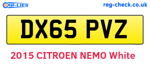 DX65PVZ are the vehicle registration plates.